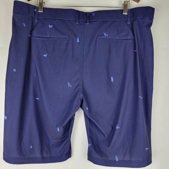 Greyson 10" Golf Shorts Mens Size 42 Navy Blue Wolf Animals AOP Performance - Picture 8 of 11